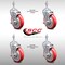 Service Caster 5 Inch SS Red Polyurethane Swivel 3/8 Inch Threaded Stem Caster Set Brake SCC SCC-SSTS20S514-PPUB-RED-TLB-381615-4 - alternate 5
